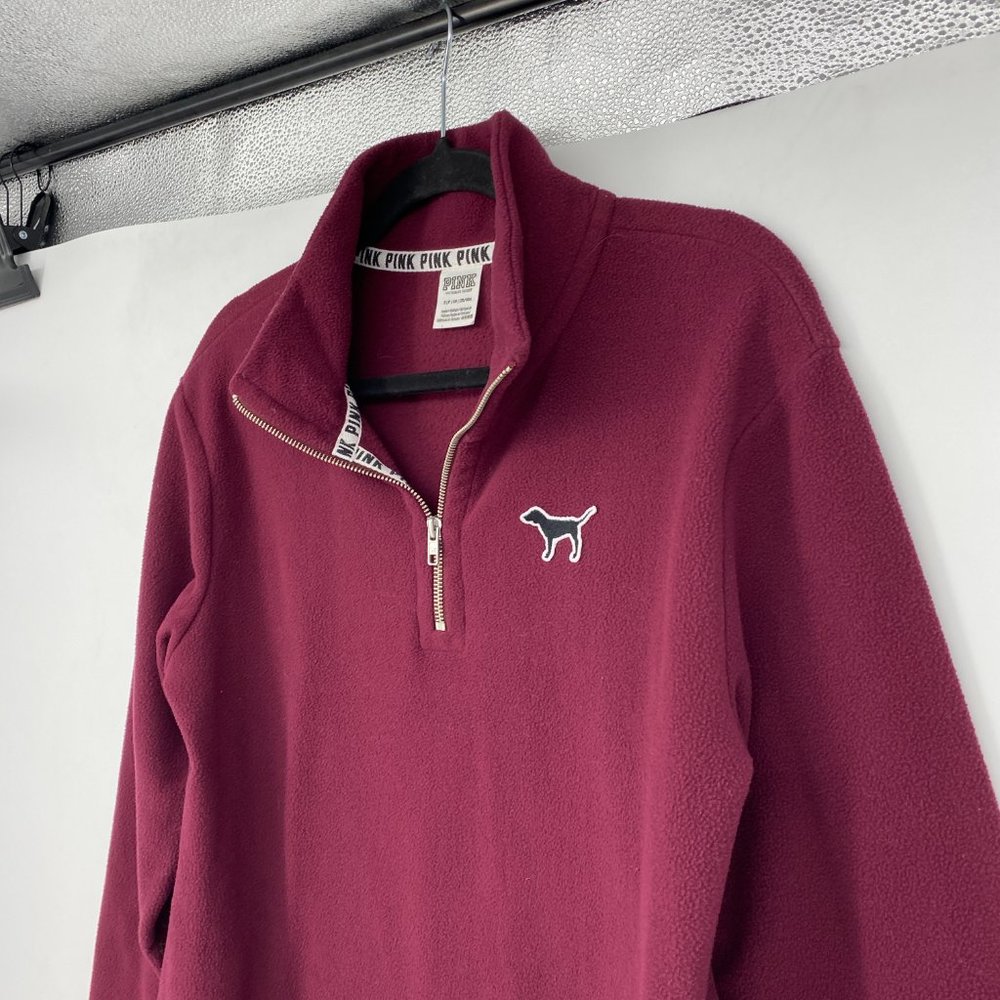 PINK | Size S. Maroon Quarter Zip Pullover